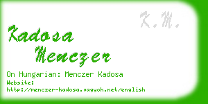kadosa menczer business card